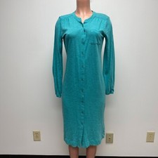 Saturday Sunday Anthropologie Blue Green Long Sleeve Pocket Shirt Dress XS