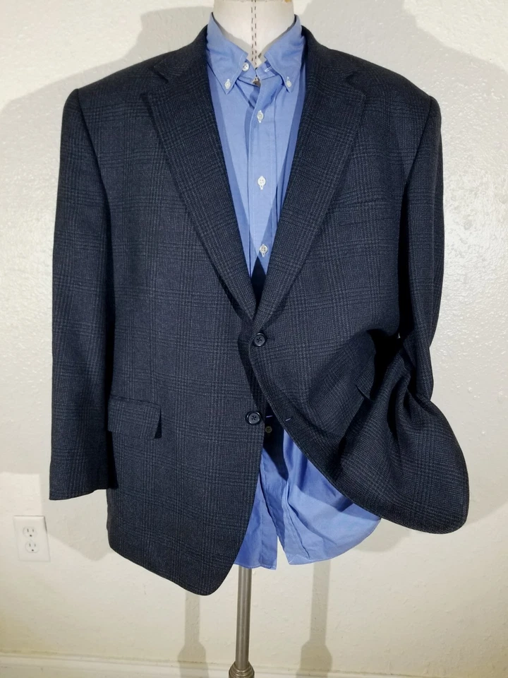 Statements 50R Black pink blue Glen Check wool Tweed Jacket Blazer Sport Coat - Image 2 of 4