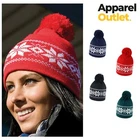 Winter Beanie Hat Warm Pull On Soft Knitted Retro Fair Isle Pattern