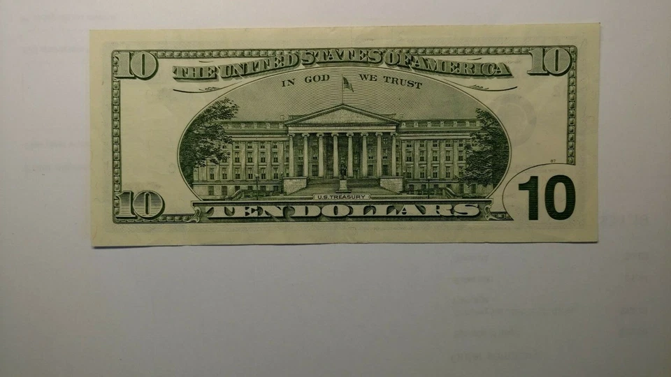  2001 $10.00 US FEDERAL RESERVE NOTE Circulated Take a look at the Serial #. - Image 4 of 4