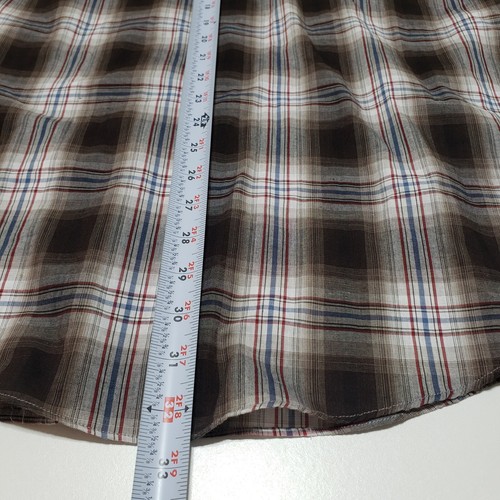 ELY CATTLEMAN Herren Perle Snap Western Cowboy Shirt blau rot braun kariert XL - Bild 8 von 9