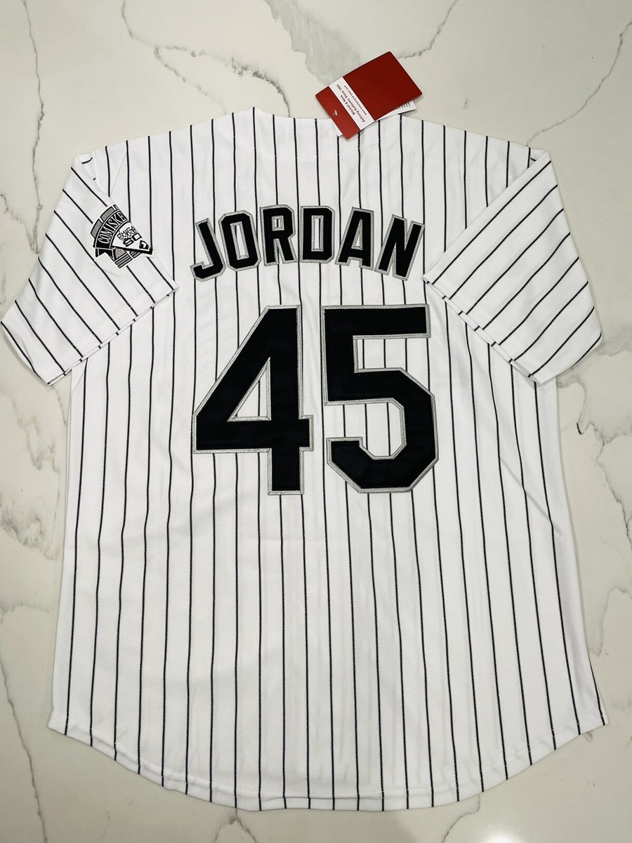 Michael Jordan #45 White Pinstripes Chicago White Sox Extra Michael Jordan #45 White Pinstripes Chicago White Sox Extra