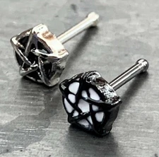 1pc Pentagram 20g Nose Stud Bone Steel Nostril Ring Gothic Pagan Wiccan Star