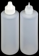 Plastic Dropper Bottles, Precise Tipped w/White Cap, 4-oz., 12-Pack