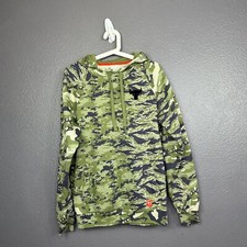 Under Armour Hoodie Mens Small Green Camo Project Rock Veterans Day Sweatshirt