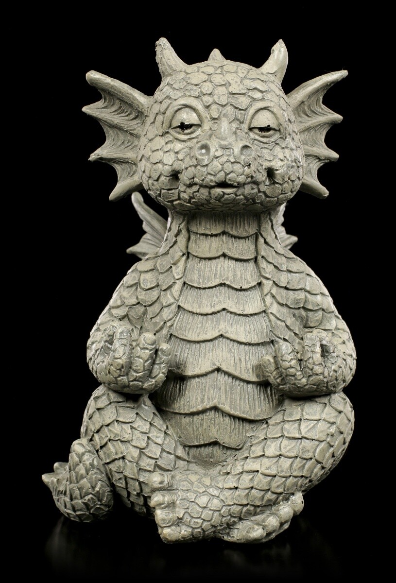 Small Garden Figure - Lucky Dragon Yogi - Fantasy Drachenjunges Ornament Balcony