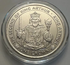 1996 Isle of Man Legends of King Arthur Coin - King Arthur CuNi BU Condition