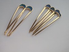 woman hairpin U-shaped handmade peacock feather elegance metal hair clips