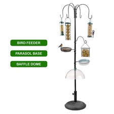 Metal Complete Bird Feeding Station 4 Feeders Stand Garden Wild Birds Feeders