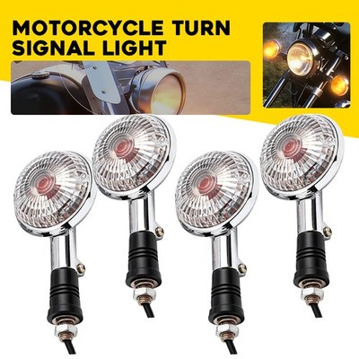 4X Amber Turn Signal Indicator Lights For Yamaha XVS400 XVS650 XVS1100 Drag Star
