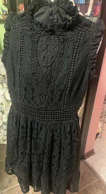 Disney Snow White Black Lace Short Sleeve Dress Wednesday Gothic Emo Punk Small