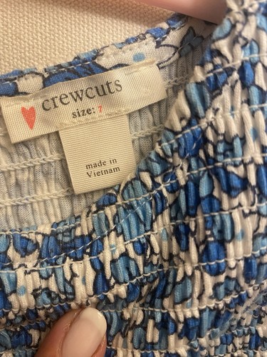 Crewcuts J.Crew Floral Dress Girl's Puff Sleeve Smocked Cotton S 7 - Picture 3 of 7