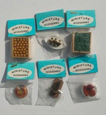 Set of 6 Vintage Dollhouse Miniature Food Sealed