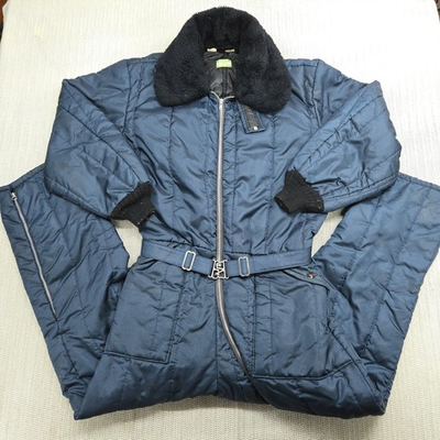 #ad Vintage Sears Snowmobile Suit Mens Large Blue One Piece Belted Made USA 70s $99.99