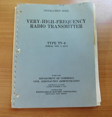 VERY-HIGH-FREQUENCY- RADIO TRANSMITTER TYPE TV-6 INSTRUCTION BOOK