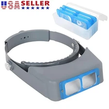 Head Magnifier Glasses Optivisor Lens Magnifying Visor Glass Headband 4 Lenses