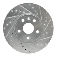 Dynamic Friction 631-45016R DFC Brake Rotor - Drilled and Slotted - Silver