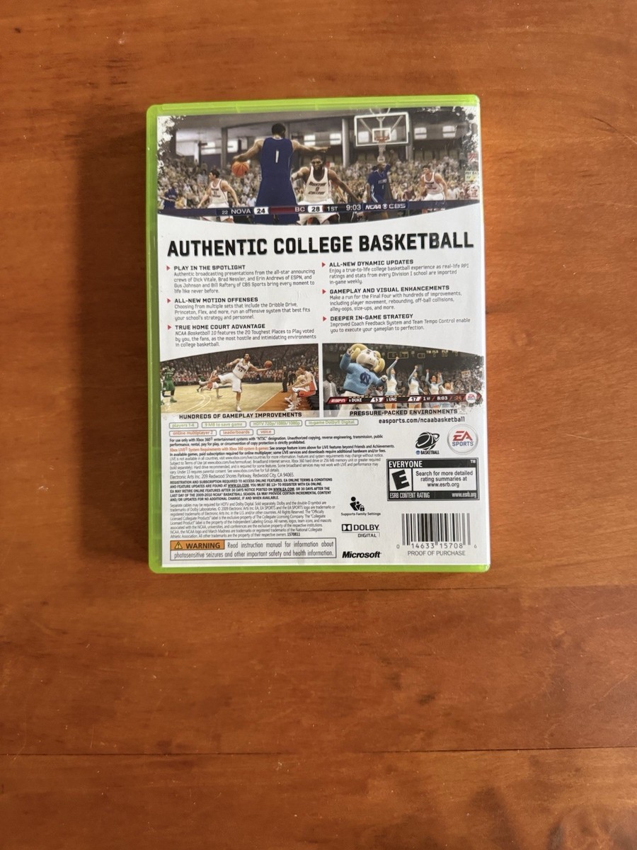 NCAA Basketball 10 (Xbox 360) Great Condition CIB Complete