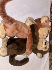 Dakin Hugging Monkeys Vintage Plush Couple Stuffed Animals Sweet Pair 1975 11"