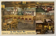 Ye Olde Oyster Bar Fitchburg Massachusetts Interior Multi View Vintage Postcard