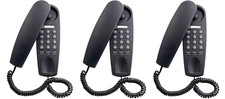 3 x Binatone TREND Corded Wall Phone - Black