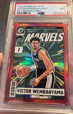 2024 DONRUSS Optic Victor WEMBANYAMA /99 Net Marvels-RED PSA 9 SAN ANTONIO SPURS
