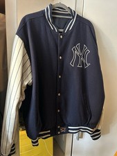 Jeff Hamilton MLB Yankees Navy Reversible Varsity Jacket Size XL VTG