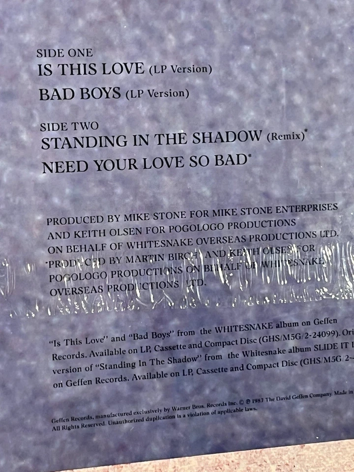 WHITESNAKE IS THIS LOVE? MAXI SINGLE SEALED  VINYL RECORD LP COVERDALE - Image 3 of 4