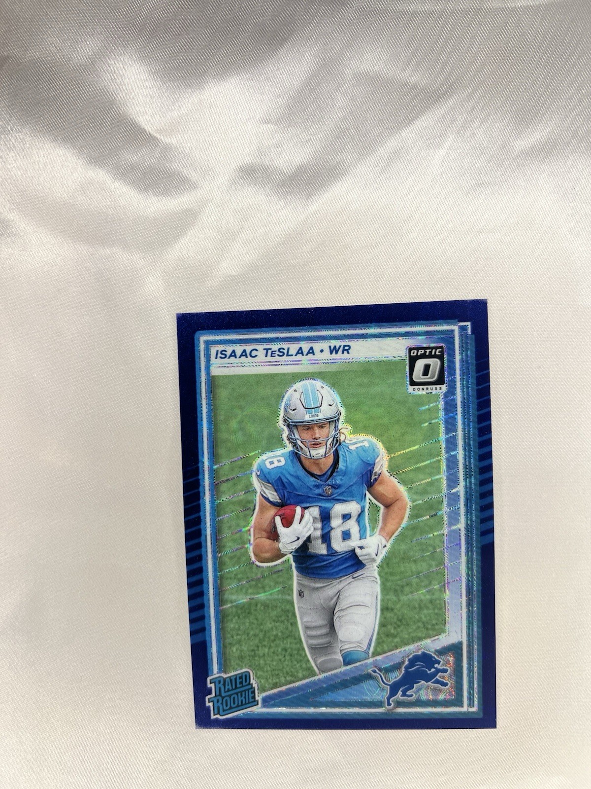 2025 Panini Donruss Rated Rookie Isaac Teslaa #338 Optic Preview Blue Scope