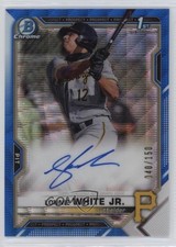 2021 Bowman Draft Chrome Pick Blue Wave Refractor /150 Lonnie White Jr Auto 0s9t