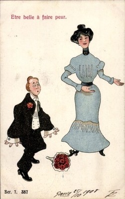 Artist Postcard Etre belle à faire peur, Humor - 4345587