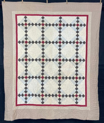 Vintage Handarbeit schön im Stichmuster mehrfarbig Quilt 68,5''x57,0''