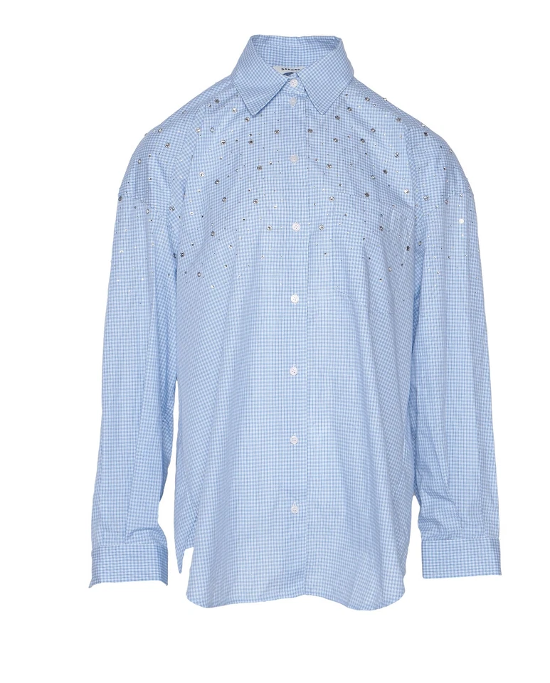 Sandro Paris Women's Shirt Size 2 / M Rhinestones Check SFPCM01157 - Image 2 of 4