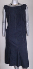 WOMAN SANDRA DARREN DENIM STITCHING DRESS Size 26W Sleeveless Flare Hem Back zip