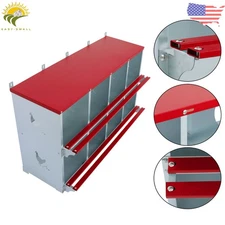 Chicken Nesting Boxes 8 Compartment Metal Poultry Nest Box Wall Mount For Hens