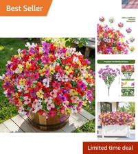 20 Bundles of UV Resistant Silk Artificial Flowers for Indoor  Outdoor Elegance