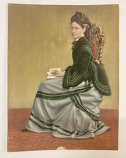 Dipinto Antico, Ritratto Di Nobile Donna. Vito Tarantino,Milano. Guache Su Carta