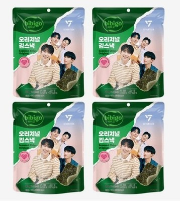 Bibigo x SEVENTEEN Original Seaweed Chips 40g x 4 Pack (5.64 oz) - K-POP Snack
