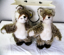 2x Steiff 6205 30 Waschbär älter und neuer, 2x mit Knopf, 1x mit Fahne + Tasche