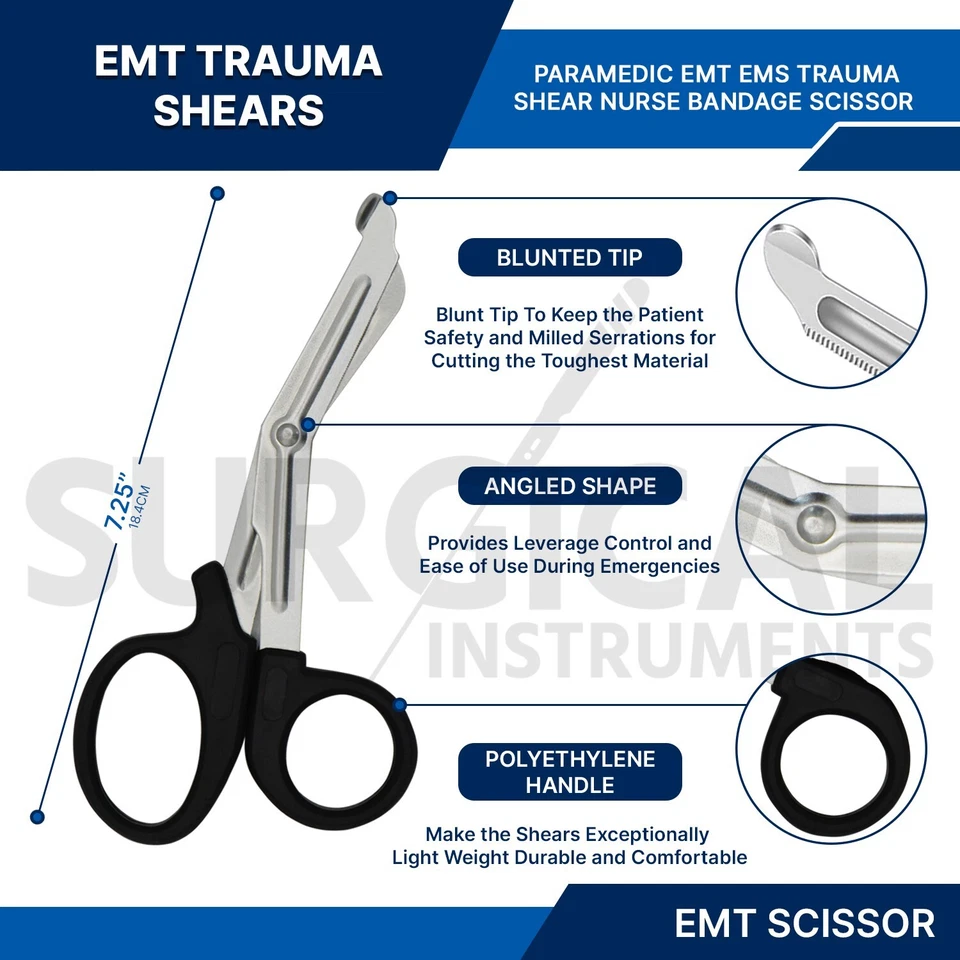Herramientas negras EMT/paramédicas vendaje médico tijeras tijeras incluyendo bolígrafo Foto 3 de 4