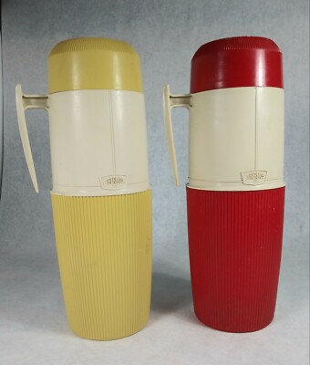 Vintage 70's Thermos King Seeley #6402  Vacuum Seal Qt HOT/COLD Lot Of 2