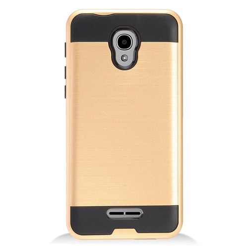 For Alcatel Fierce 4 5056n Metal Brush Slim Hybrid Armor Dual Layer Cover Case - Picture 5 of 13