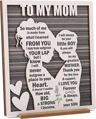 Love Mom Plaque for Mother’S Day, Mama Gift from Son on Birthday, Thanksgiving, - Picture 12 of 12