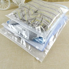 Clear Matte Zip lock Plastic Packing Bags for Clothes Underwear Storage Reusable