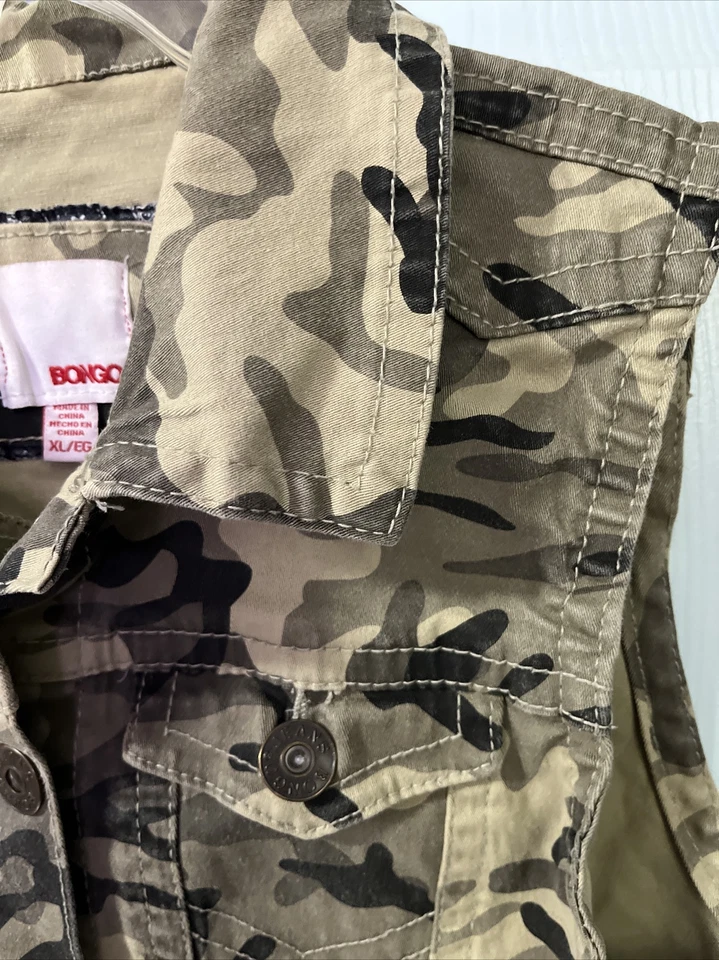 Bongo Niño Camuflaje Chaleco Camisa Chaqueta Talla XL Algodón/Verde Spandex/Negro/Tostado Foto 4 de 4