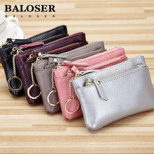 Genuine Leather Short Zipper Coin Wallet For Women Classic Mini Key Purse Hot