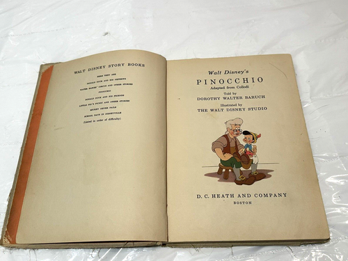 Orig 1940 DISNEY Hard Cover PINOCCHIO BOOK - Picture 7 of 11