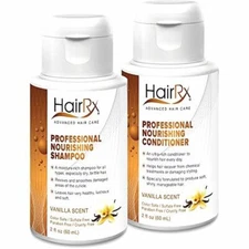 HairRx Professional Nourishing Shampoo & Conditioner Travel Set, Luxurious Lathe