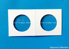 100 pcs Coin Holders 2 X 2 Cardboard Mylar Flips Diameter 31.5mm Half Dollar