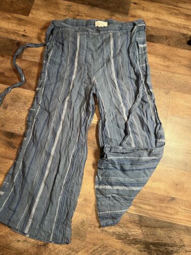 Anthropologie Linen Blend Pants With Tie- Medium